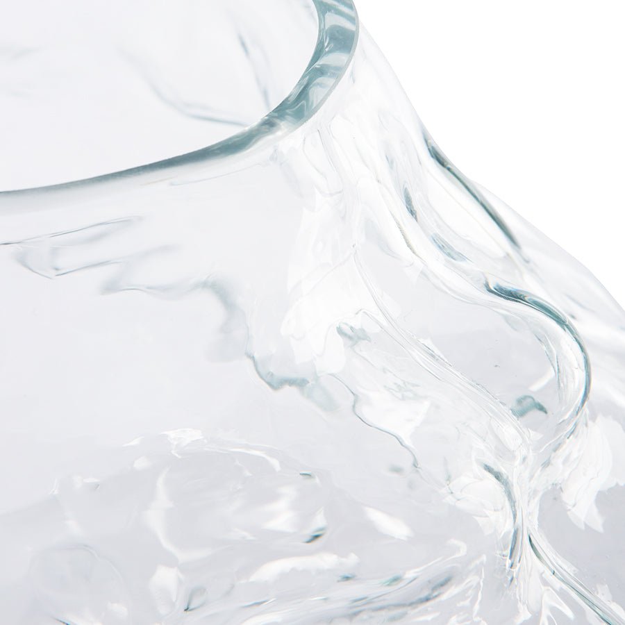 Cloud Vase Clear Glass Low Vase by HKLIVING