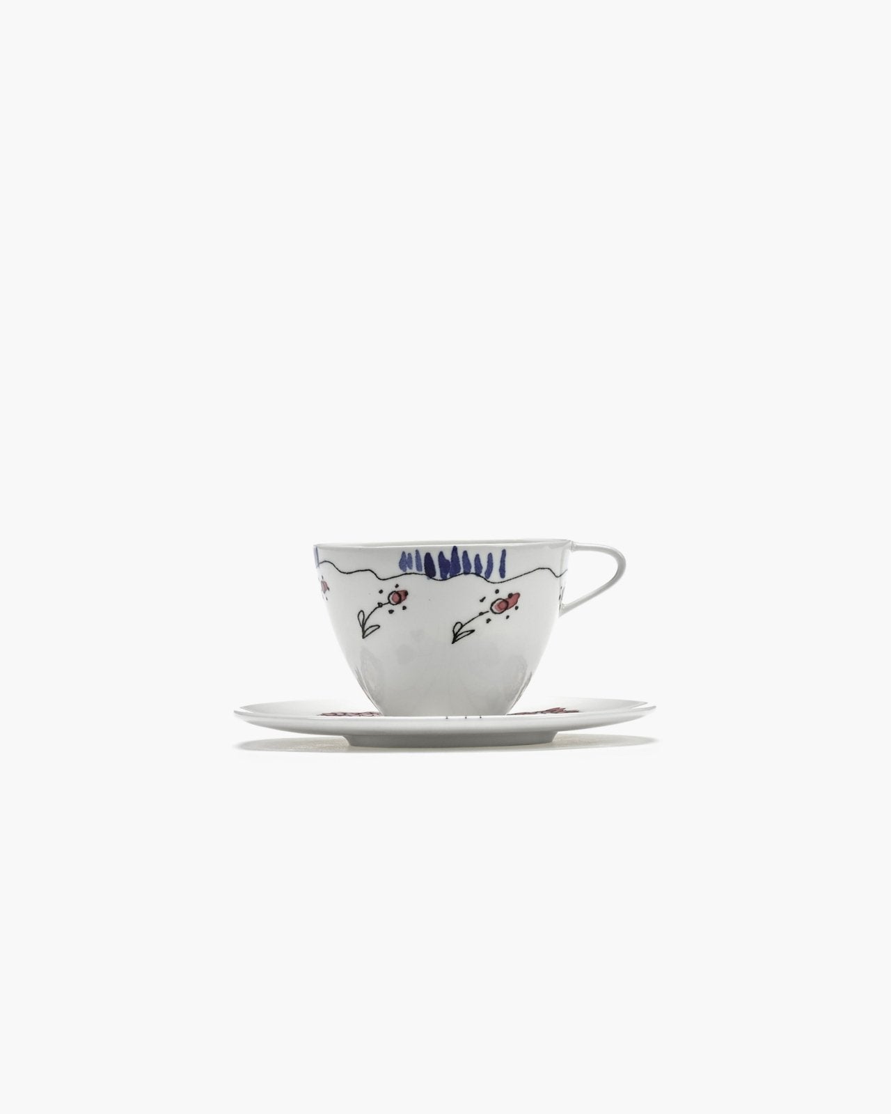 Coffee Cup High with Saucer - Anemone Milk Midnight Flowers Geschirr by Serax x Marni