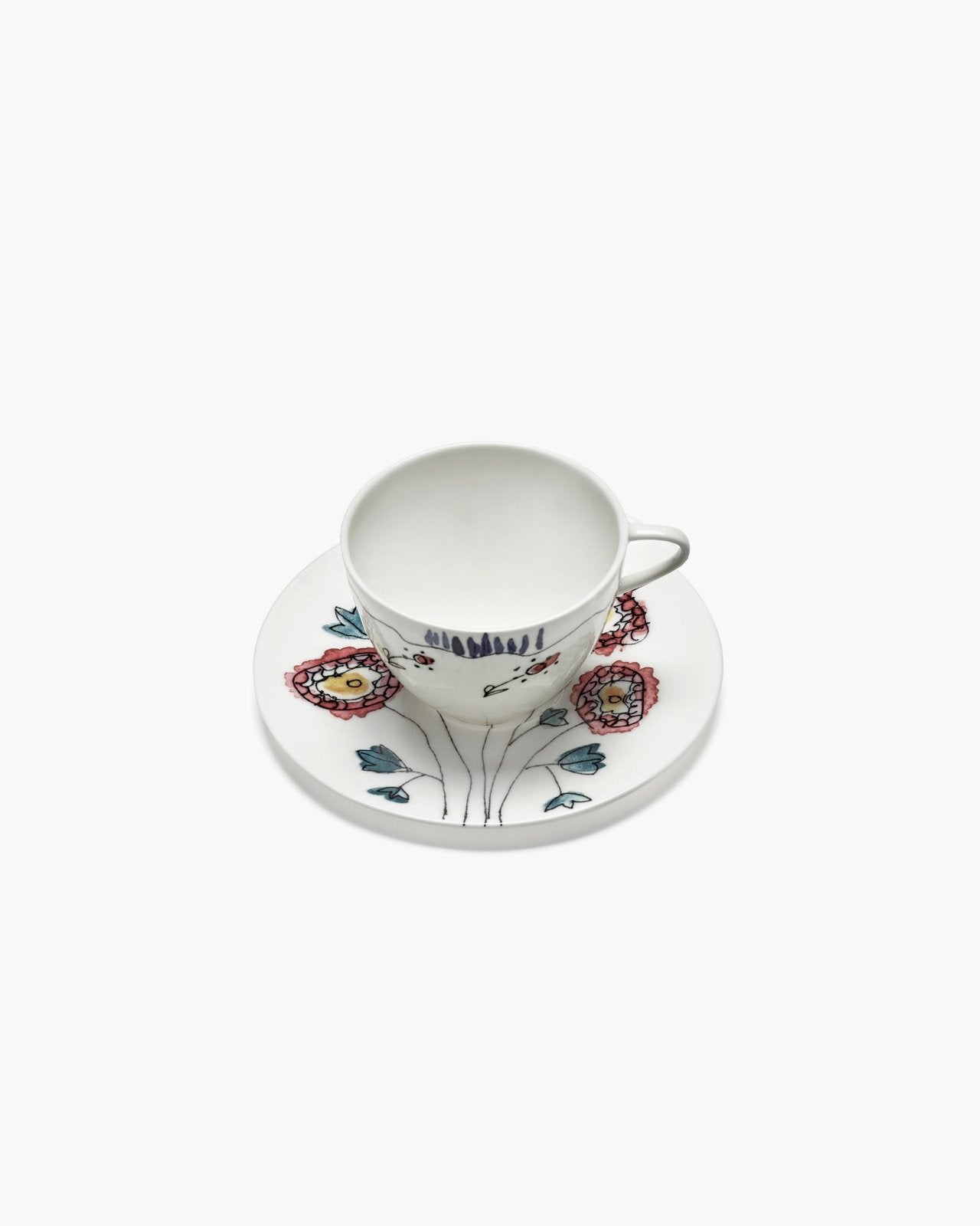 Coffee Cup High with Saucer - Anemone Milk Midnight Flowers Geschirr by Serax x Marni