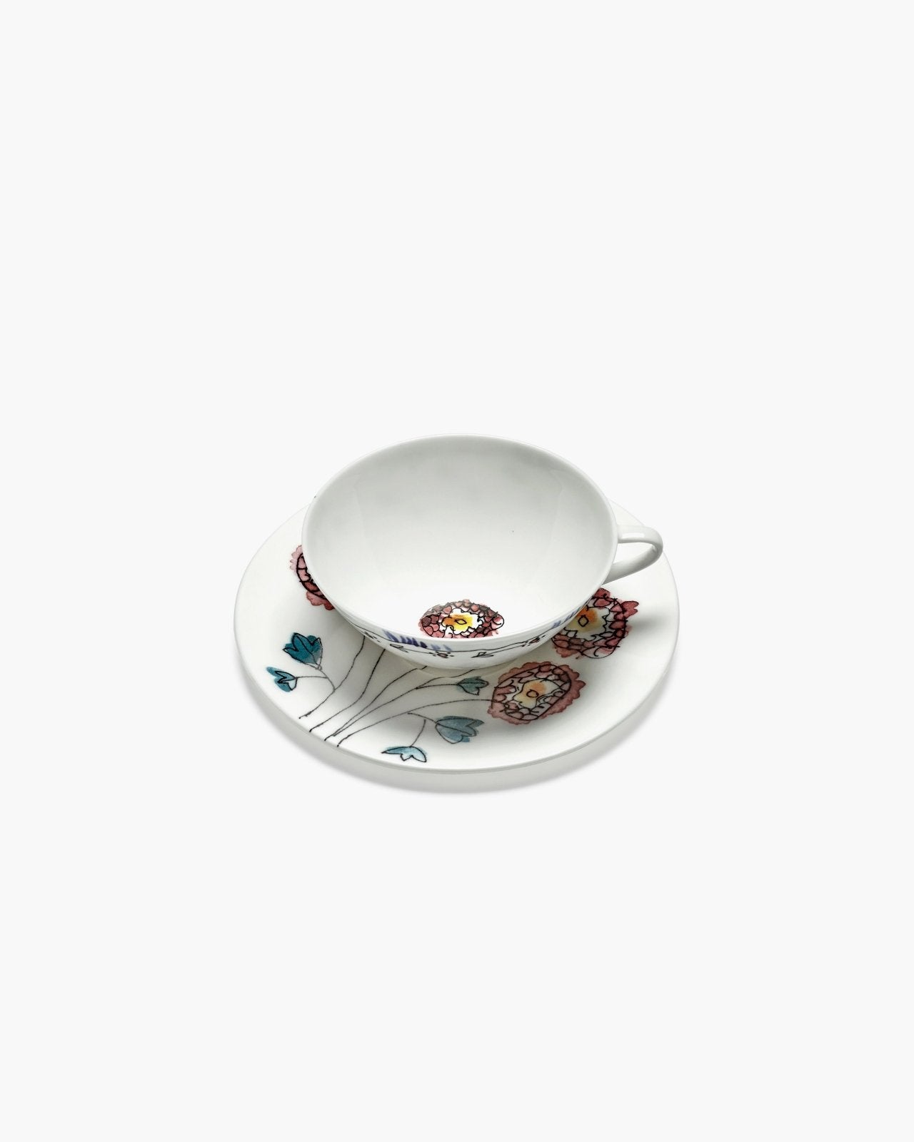 Coffee Cup Low with Saucer - Anemone Milk Midnight Flowers Geschirr by Serax x Marni