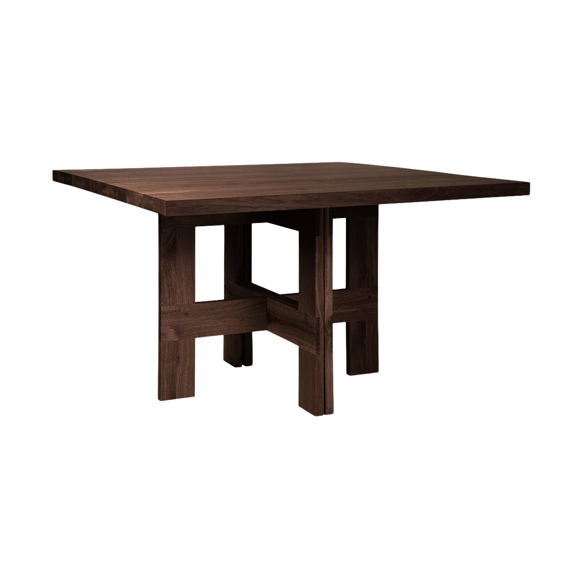 Farmhouse Trestle Table - Dark Oak - 120 Square Dining Tables by Frama