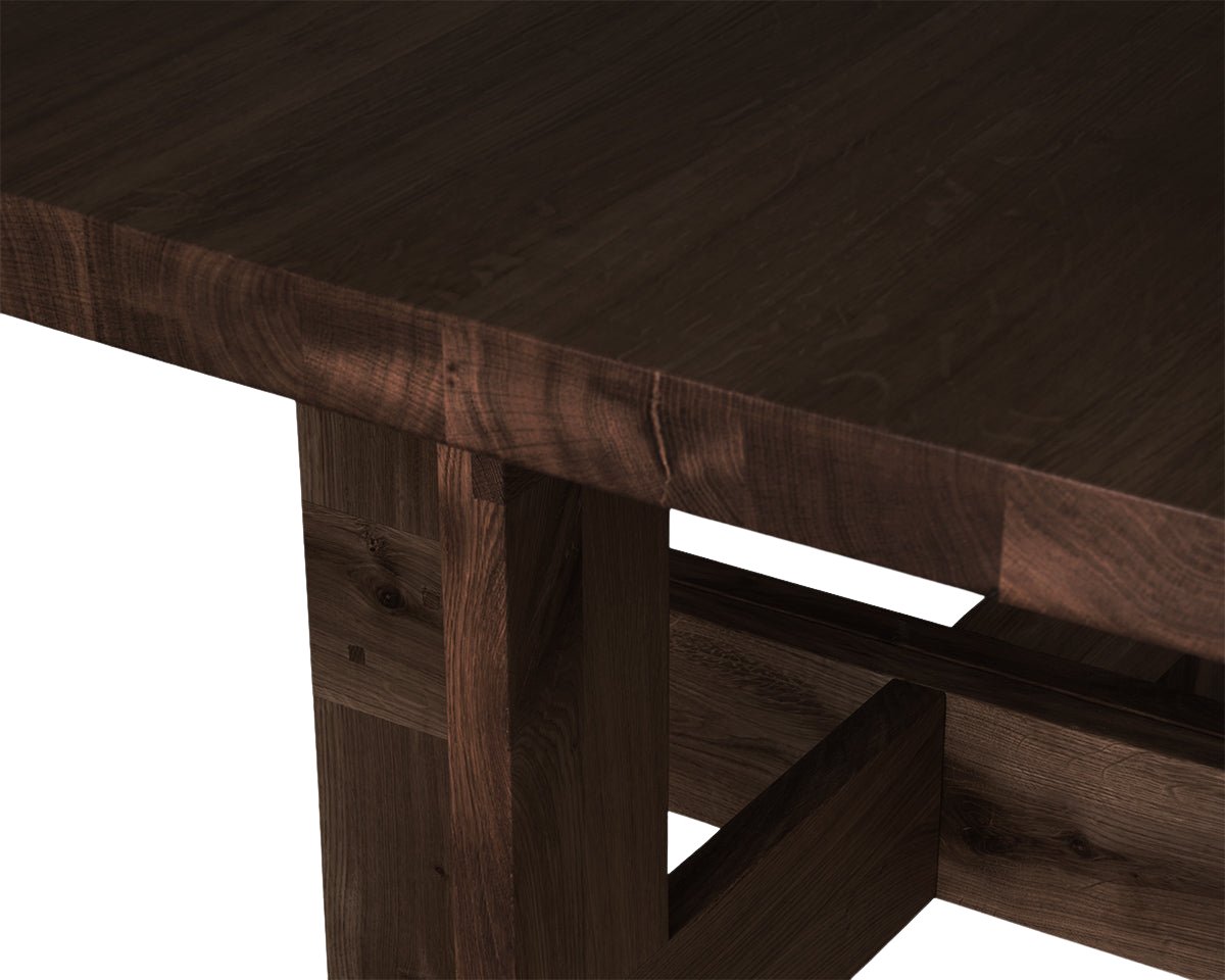 Farmhouse Trestle Table - Dark Oak - 120 Square Dining Tables by Frama