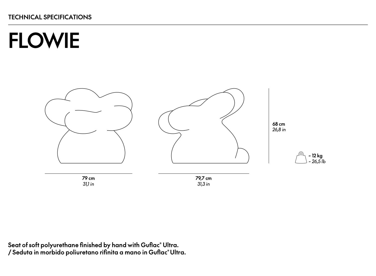 Flowie Seat - Sunny Peach Sculpture by Gufram