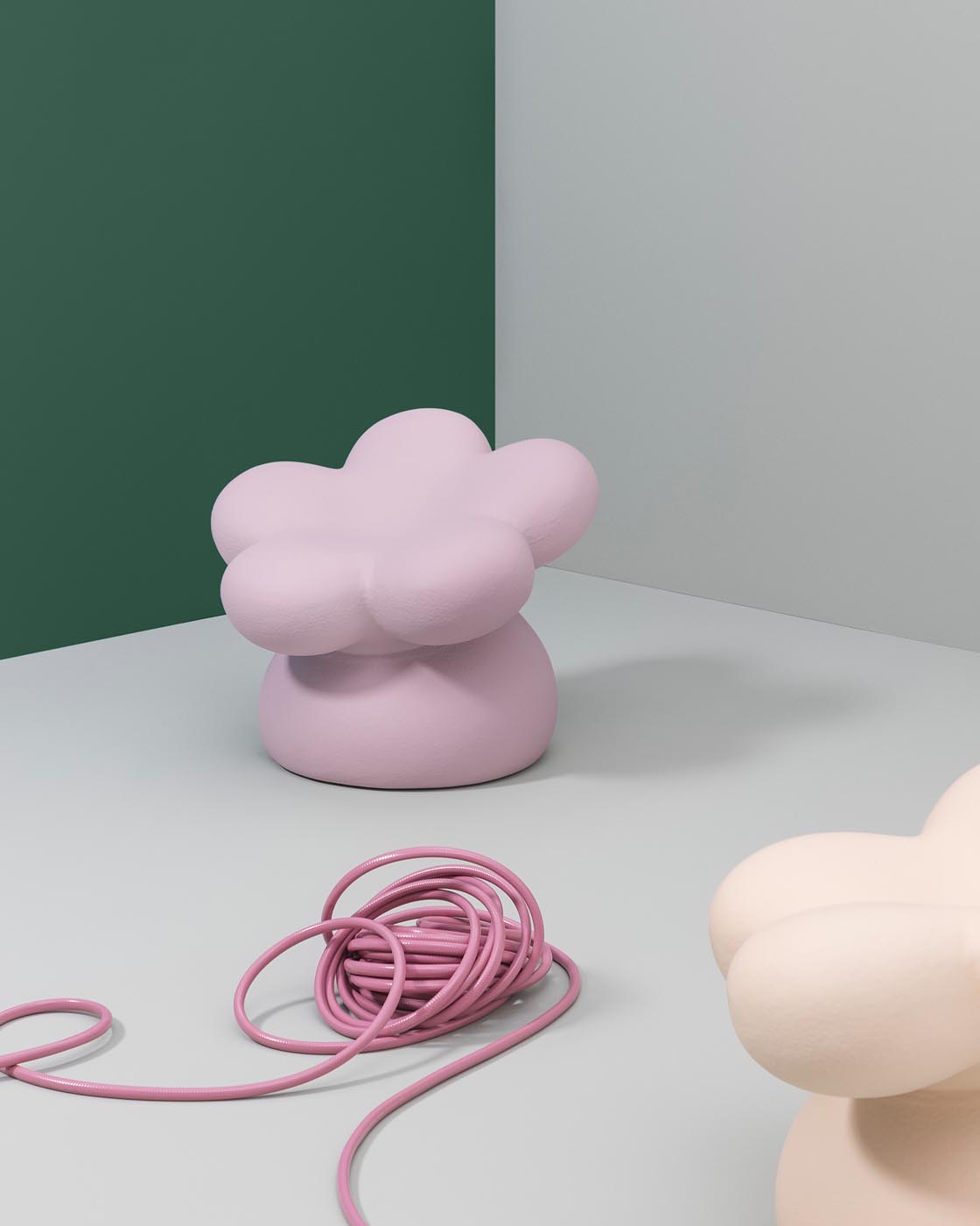 Flowie Seat - Sweet Pink Sculpture by Gufram