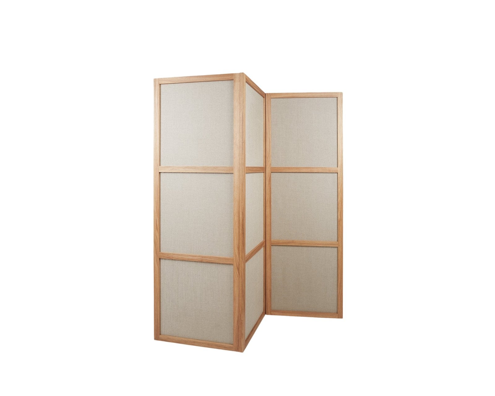 Frame Room Divider - Natural Oak / Linen - Three Panels Room Divider by Frama