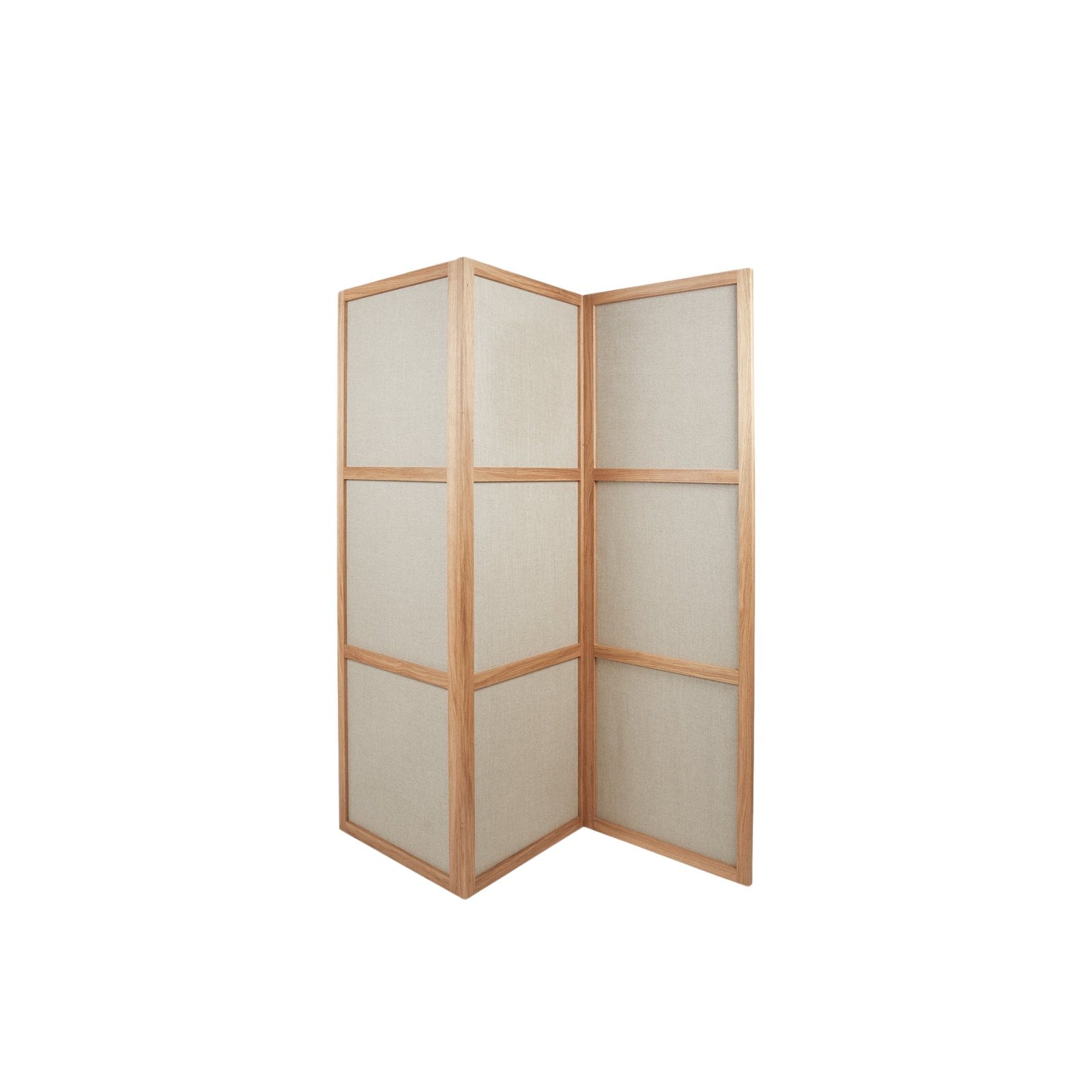 Frame Room Divider - Natural Oak / Linen - Three Panels Room Divider by Frama