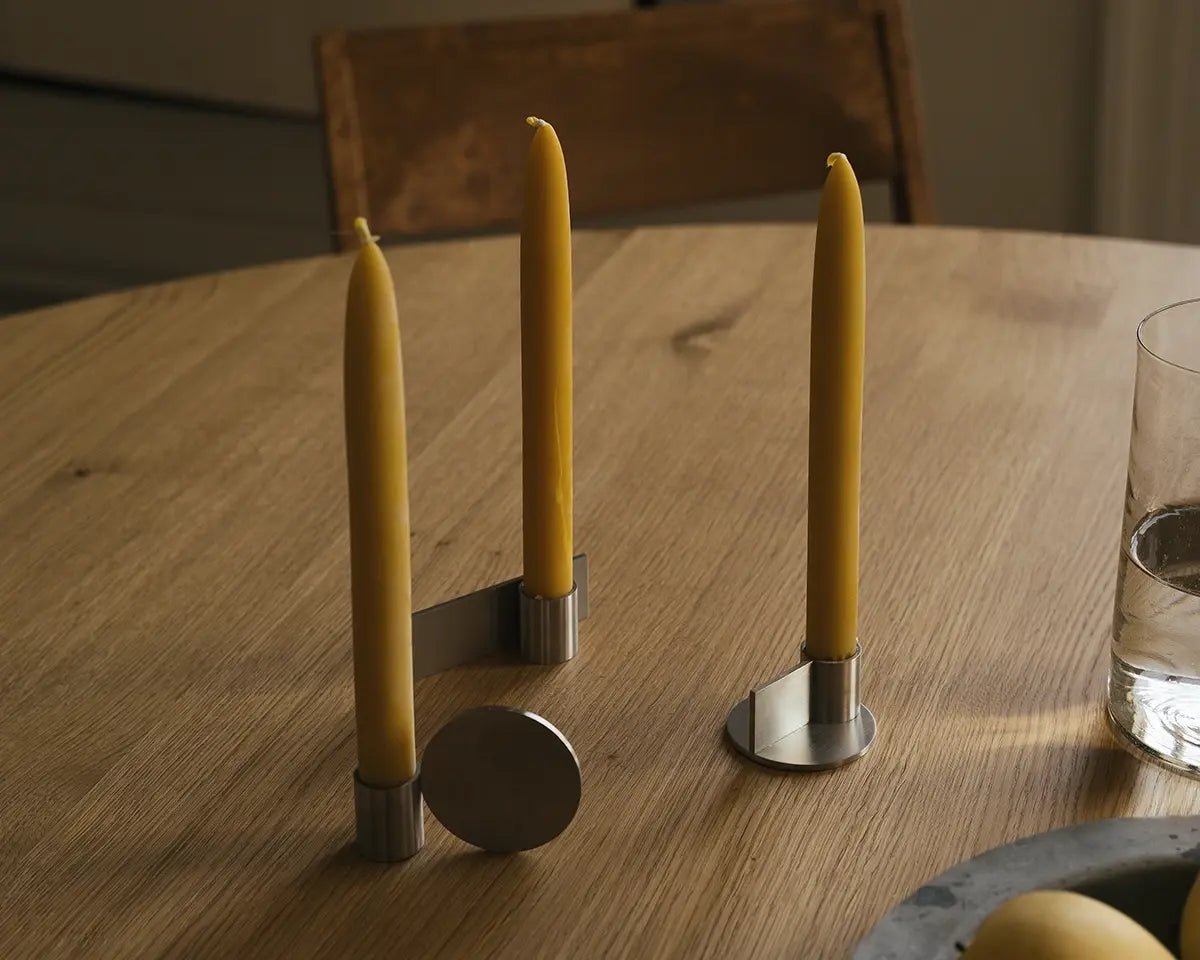 Fundament Candle Holder Set of Three - Stainless Steel Candle Holders by Frama