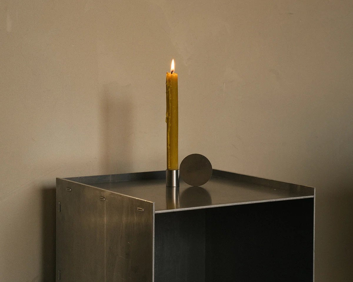 Fundament Candle Holder - Stainless Steel - Form 3 Candle Holders by Frama