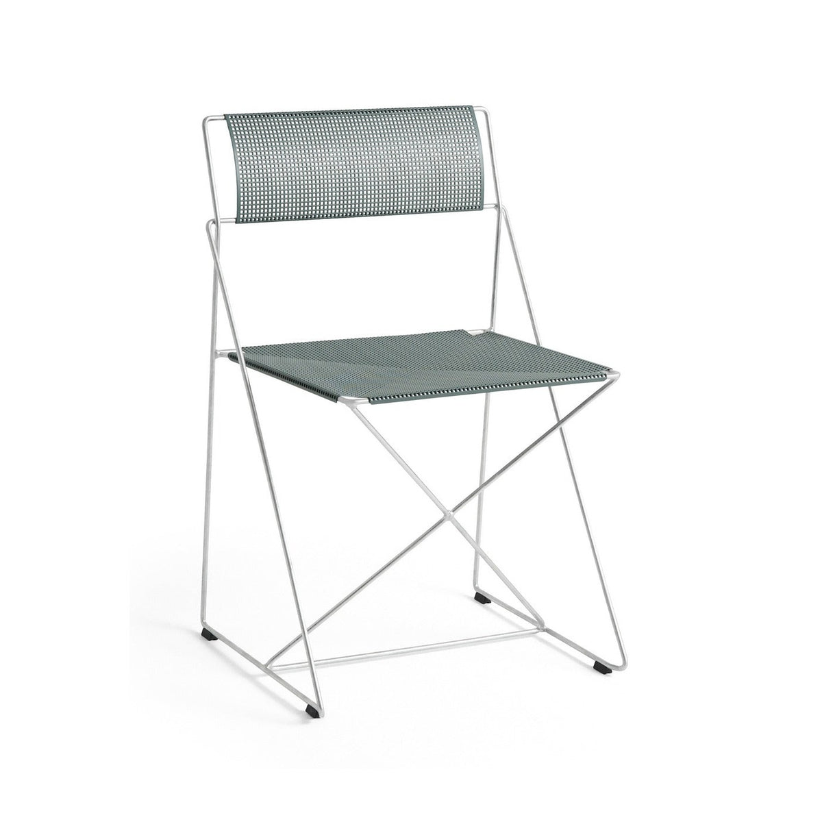 X-Line Chair - Galvanised base - Moss - Stuhl - HAY