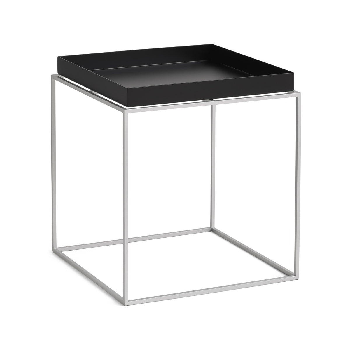 Tray Table - Side Table M Black, silver grey base - Furniture - HAY