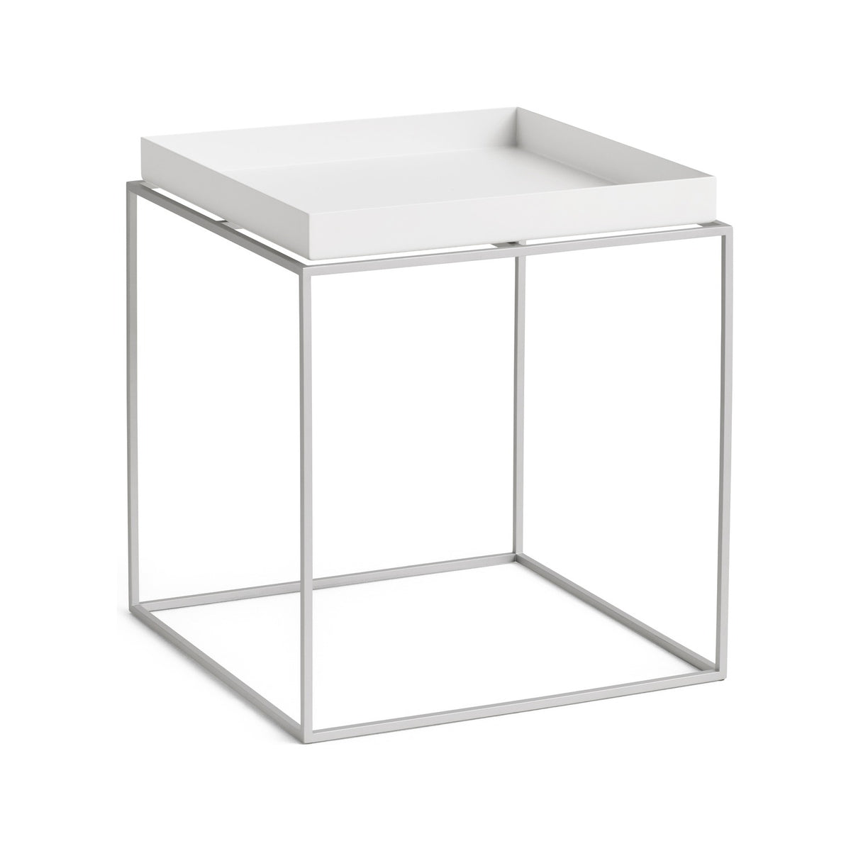 Tray Table - Side Table M White, silver grey base - Furniture - HAY
