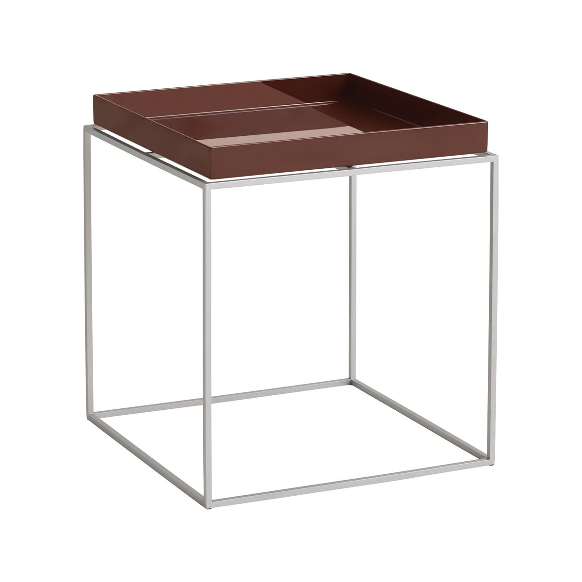 Tray Table - Side Table M Chocolate, silver grey base - Furniture - HAY