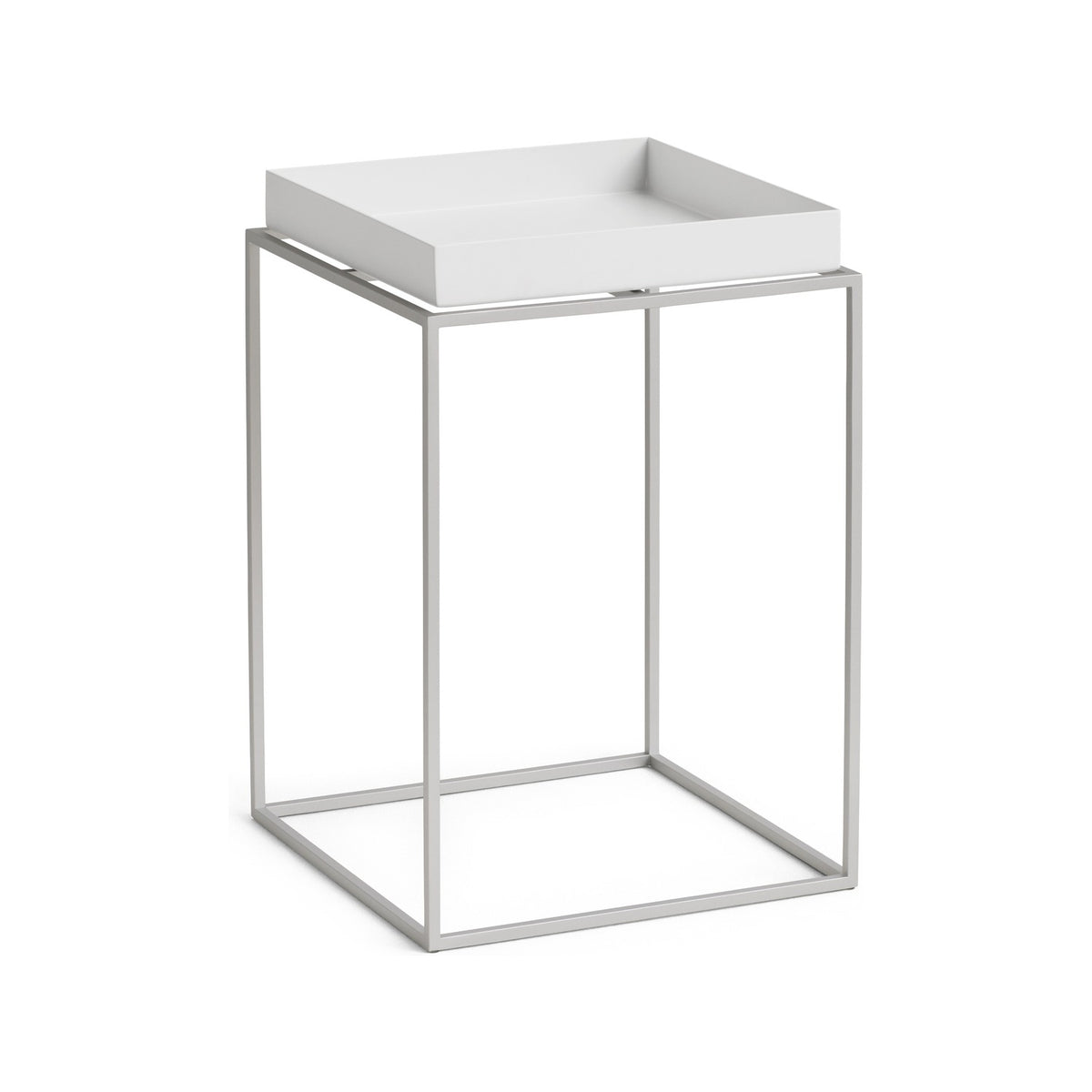 Tray Table - Side Table S High White, silver grey base - Furniture - HAY