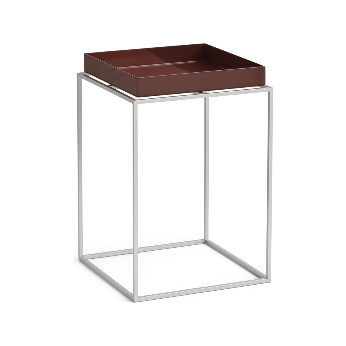Tray Table - Side Table S High Chocolate, silver grey base - Furniture - HAY