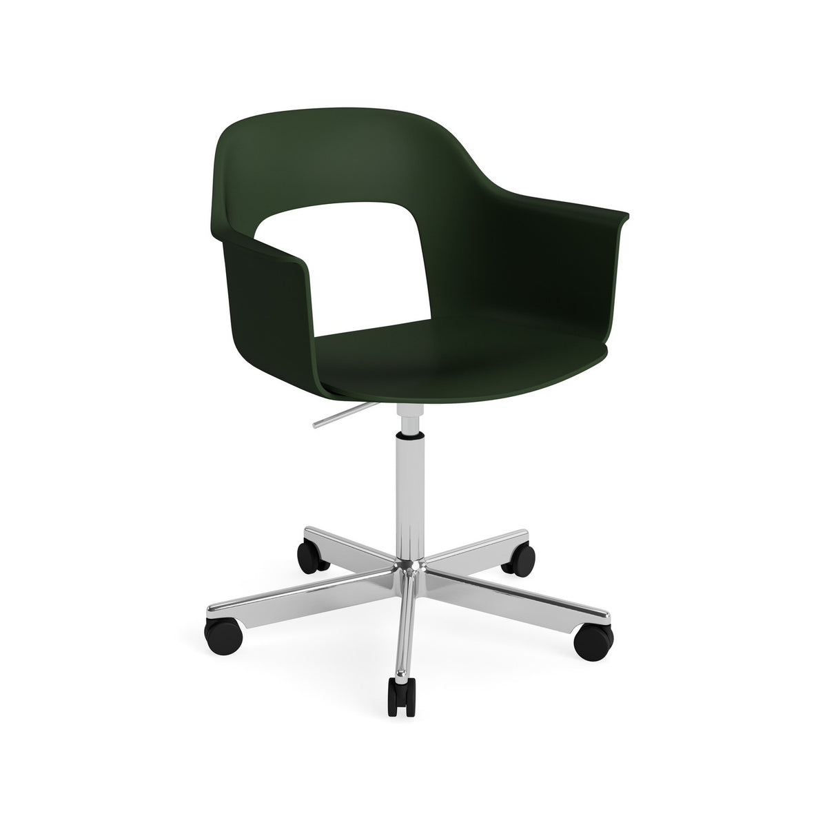 Layout Armchair 241 - Bottle Green, Polished Aluminium - Chairs - HAY