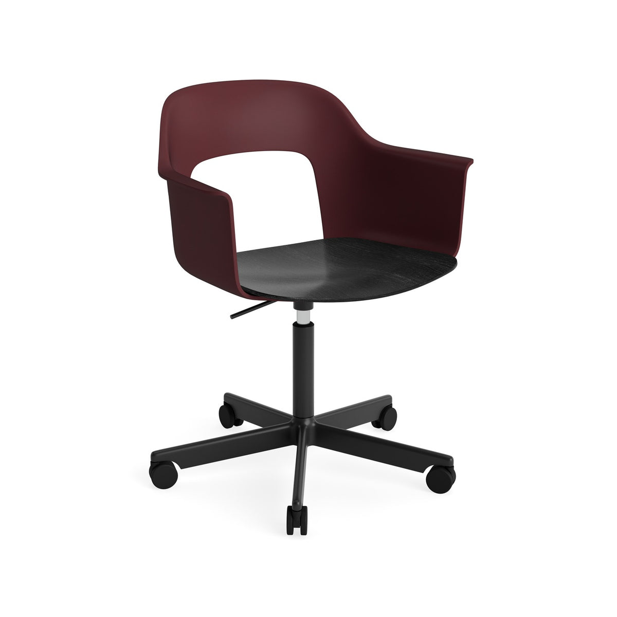 Layout Armchair 242 - Bordeaux with Black Seat, Black Powder Coated Aluminium - Chairs - HAY