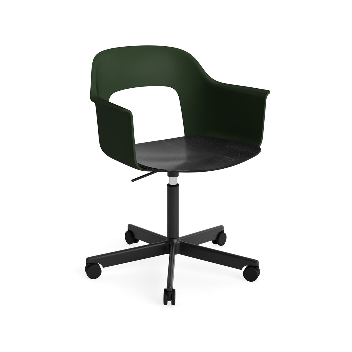 Layout Armchair 242 - Bottle Green with Black Seat, Black Powder Coated Aluminium - Chairs - HAY