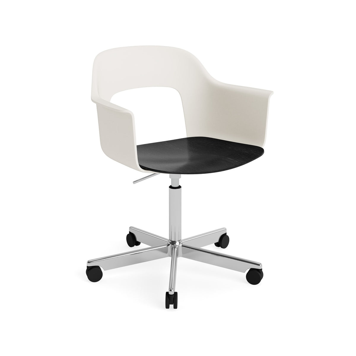 Layout Armchair 242 - Cream White with Black Seat, Polished Aluminium - Chairs - HAY