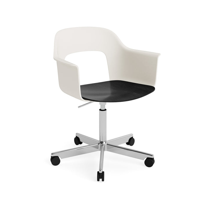 Layout Armchair 242 - Cream White with Black Seat, Polished Aluminium - Chairs - HAY