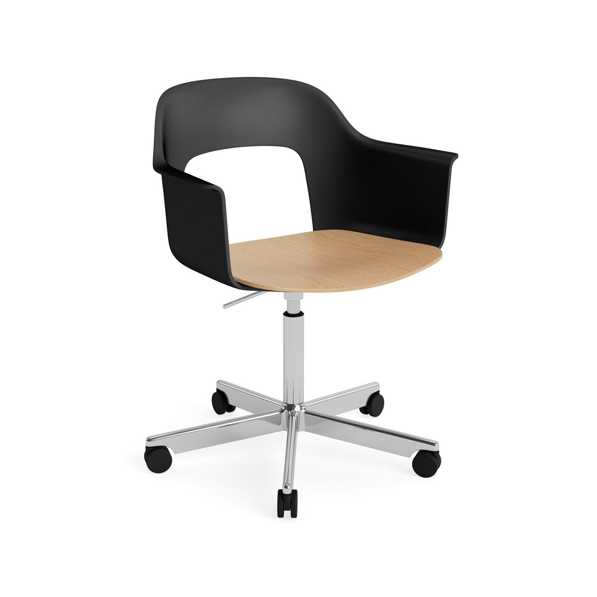 Layout Armchair 242 - Black with Black Seat, Polished Aluminium - Chairs - HAY