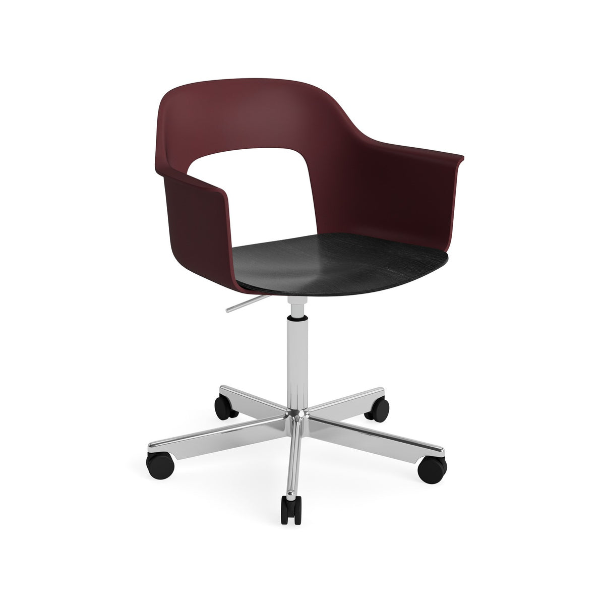 Layout Armchair 242 - Bordeaux with Black Seat, Polished Aluminium - Chairs - HAY