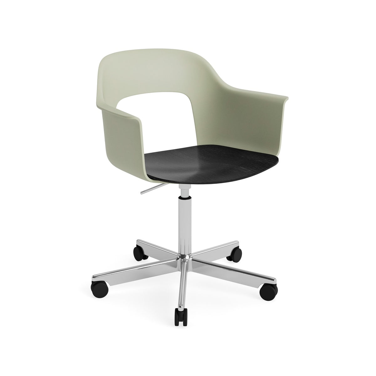 Layout Armchair 242 - Pastel Green with Black Seat, Polished Aluminium - Chairs - HAY