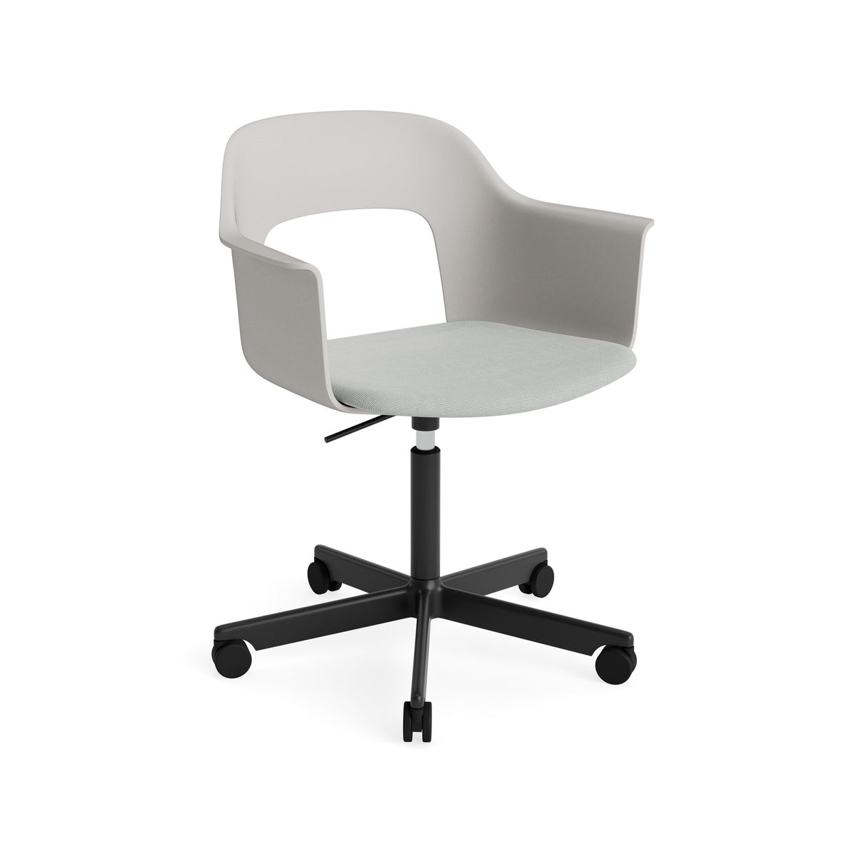 Layout Armchair 243 - Sky Grey Shell, Naveli 113 Upholstery, Black Powder Coated Aluminium - Chairs - HAY