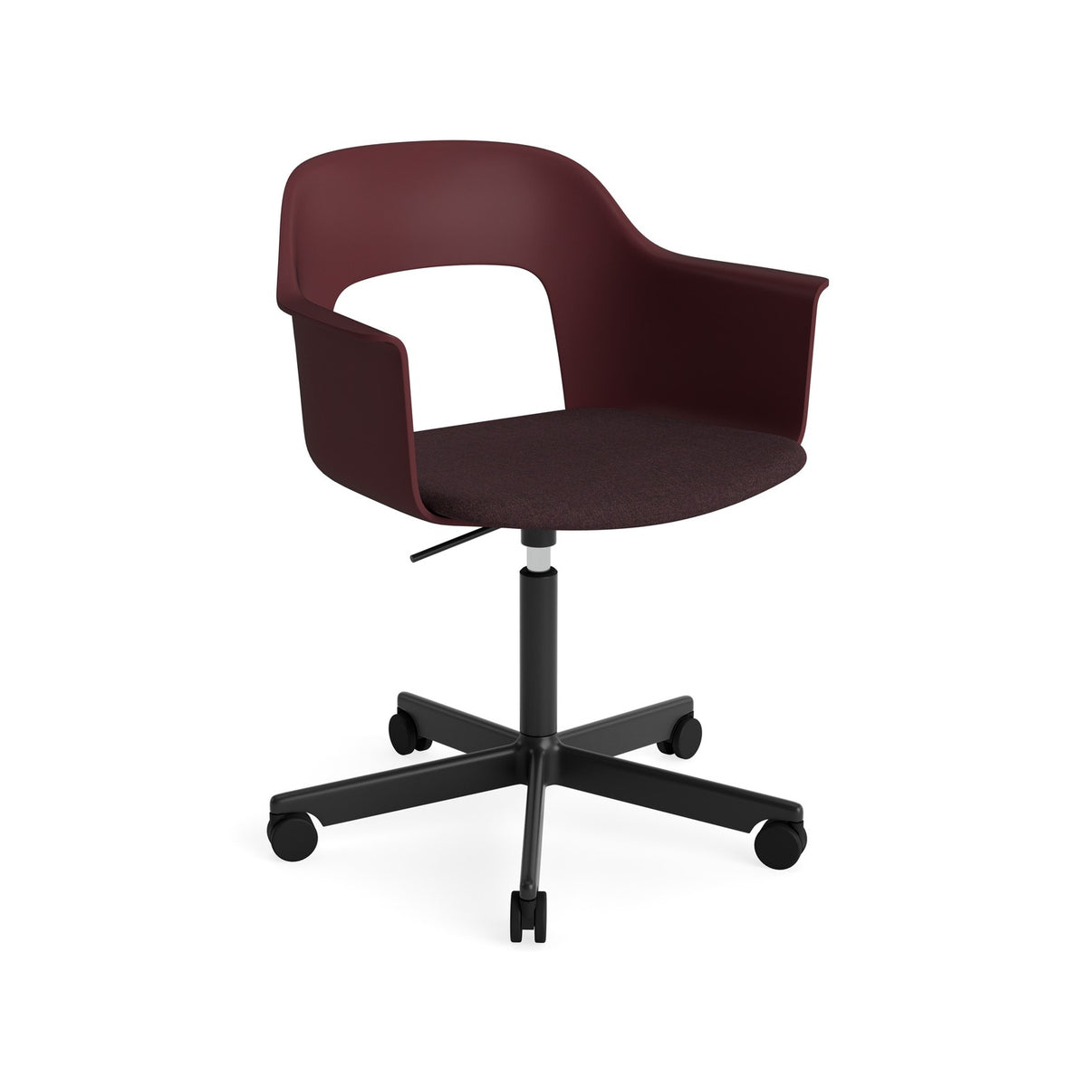 Layout Armchair 243 - Bordeaux Shell, Remix 373 Upholstery, Black Powder Coated Aluminium - Chairs - HAY