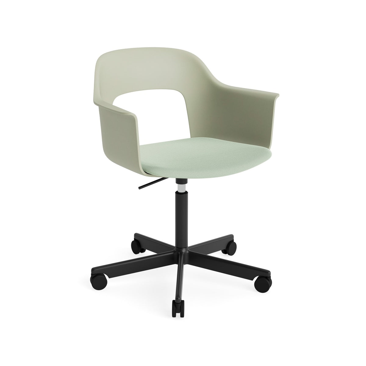 Layout Armchair 243 - Pastel Green Shell, Relate 921 Upholstery, Black Powder Coated Aluminium - Chairs - HAY