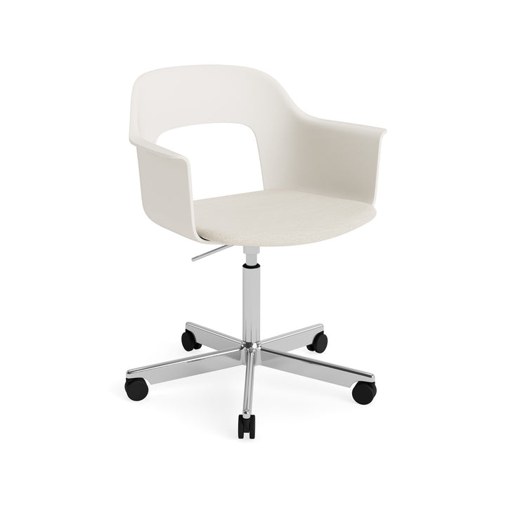 Layout Armchair 243 - Cream White Shell, Mode 011 Upholstery, Polished Aluminium - Chairs - HAY