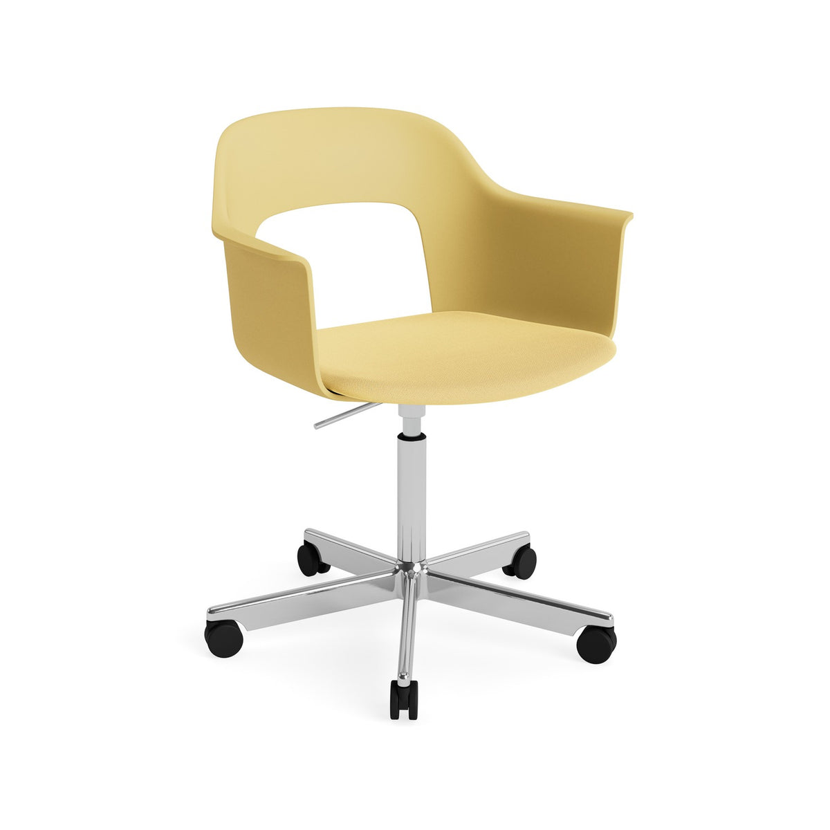 Layout Armchair 243 - Biscotti Shell, Relate 431 Upholstery, Polished Aluminium - Chairs - HAY