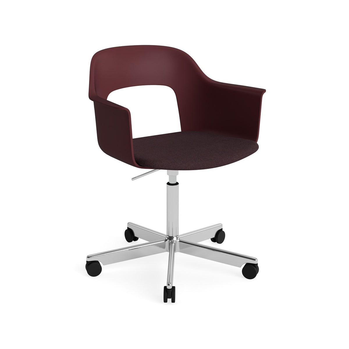 Layout Armchair 243 - Bordeaux Shell, Remix 373 Upholstery, Polished Aluminium - Chairs - HAY
