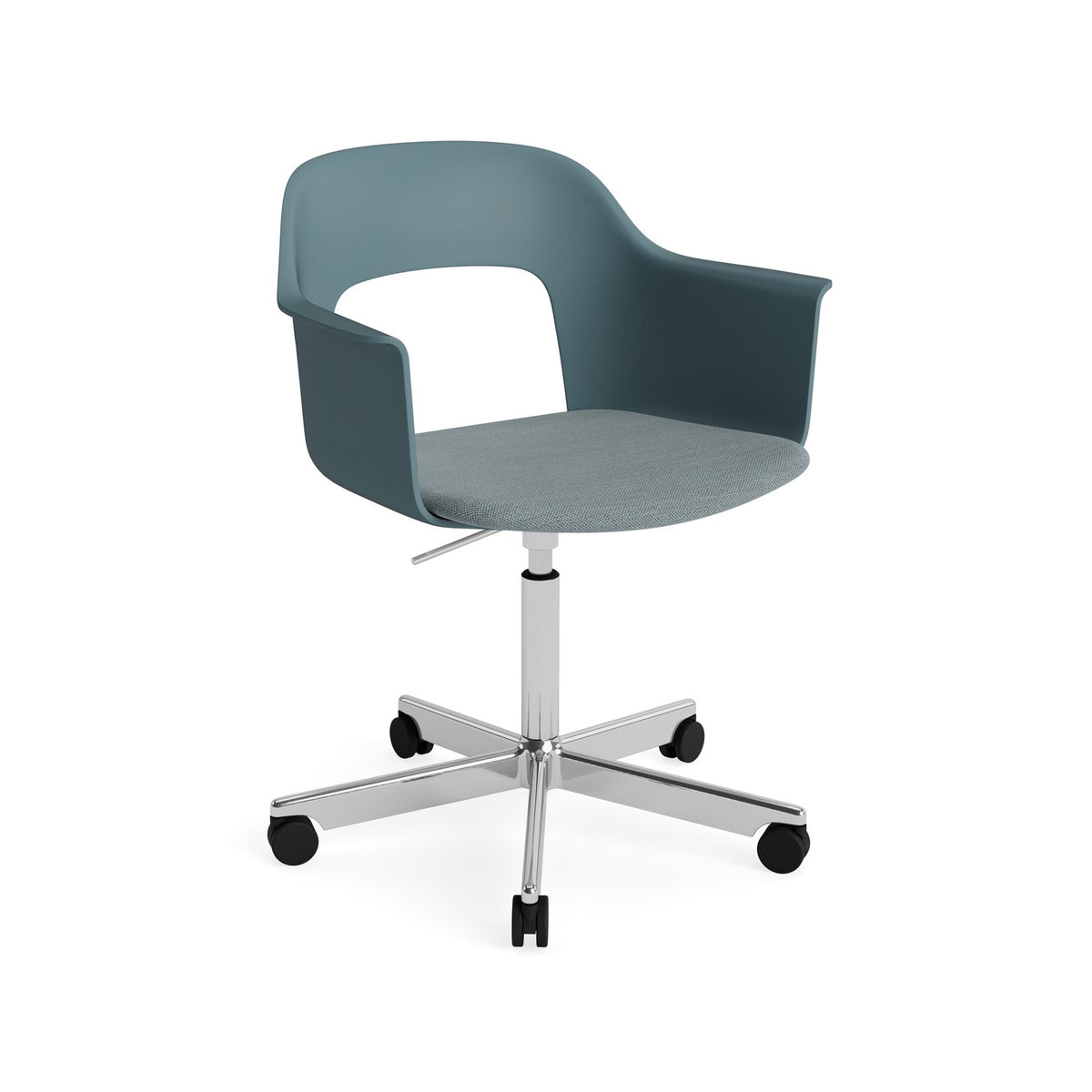 Layout Armchair 243 - Ocean Shell, Mode 045 Upholstery, Polished Aluminium - Chairs - HAY