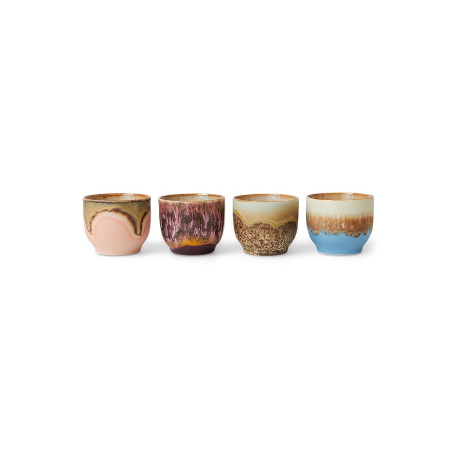 70s Ceramics – Cafétassen, Lagoon (4-Set) – HKLIVING – Ansicht 3