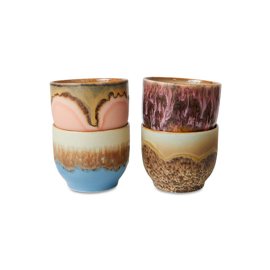 70s Ceramics – Cafétassen, Lagoon (4-Set) – HKLIVING