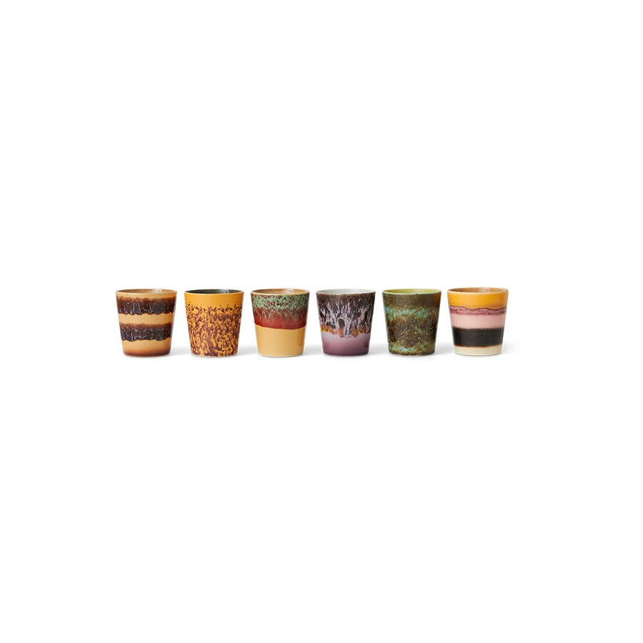 70s Ceramics – Kaffeetassen, Valley (6-Set) – HKLIVING – Ansicht 3