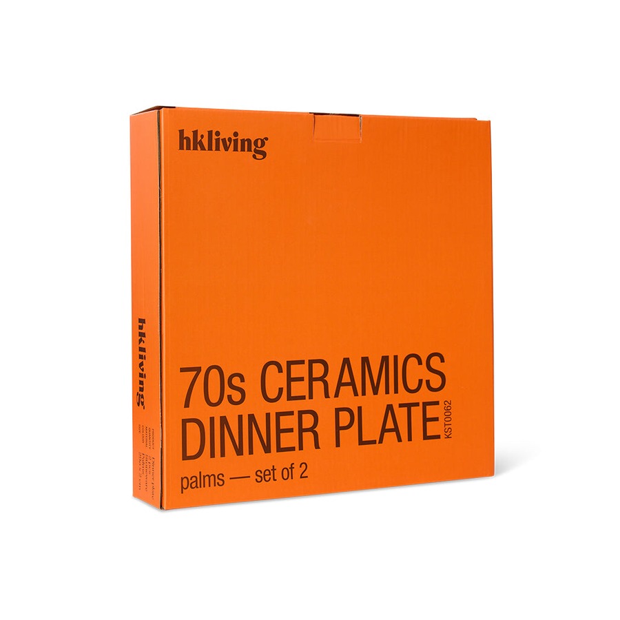70s Ceramics – Speiseteller, Palms (2-Set) – HKLIVING – Ansicht 6