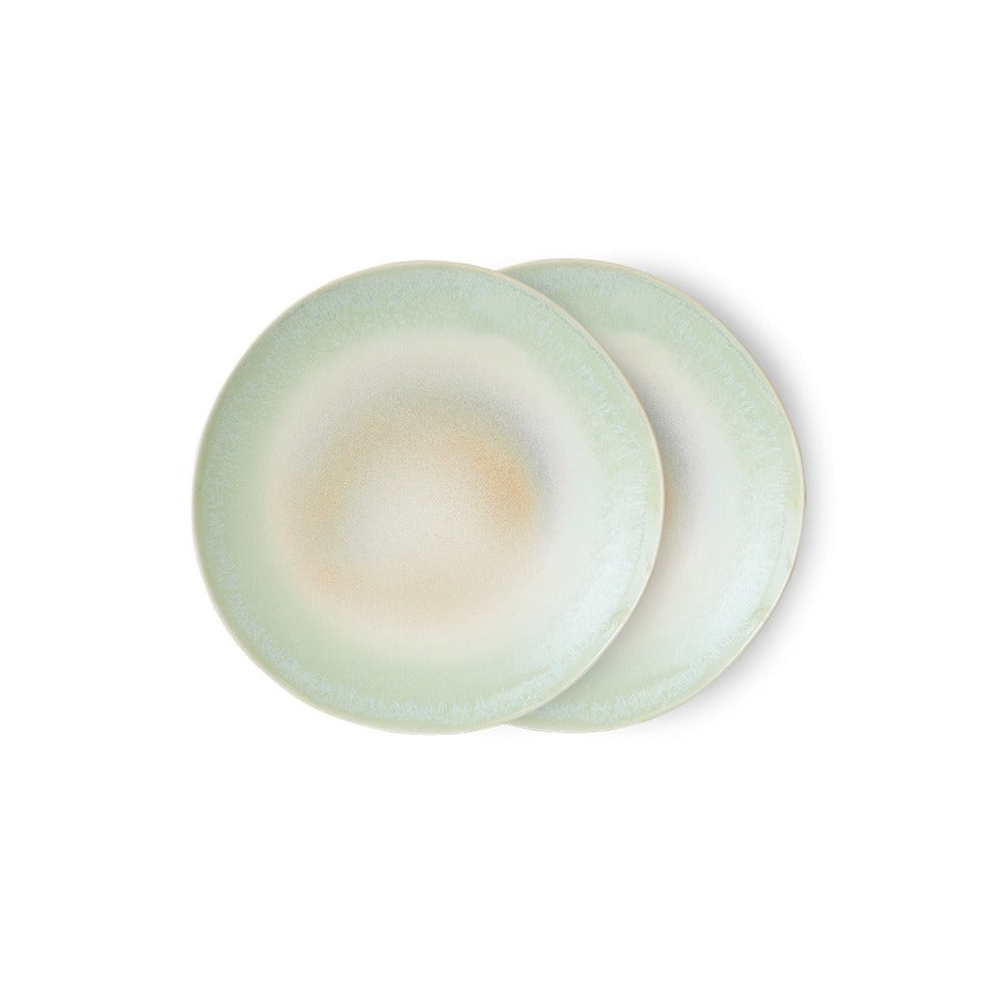 70s Ceramics – Speiseteller, Palms (2-Set) – HKLIVING