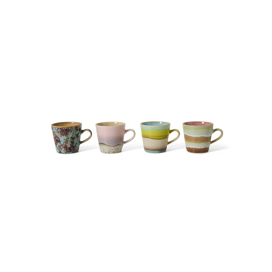 70s Ceramics – Americanotassen, Rococo (4-Set) – HKLIVING – Ansicht 3
