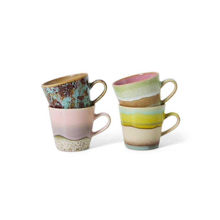 70s Ceramics – Americanotassen, Rococo (4-Set) – HKLIVING