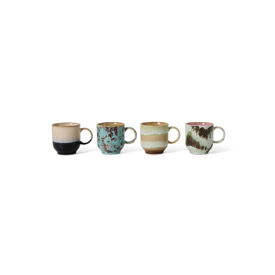 70s Ceramics – Cafétassen, Abstract (4-Set) – HKLIVING – Ansicht 3