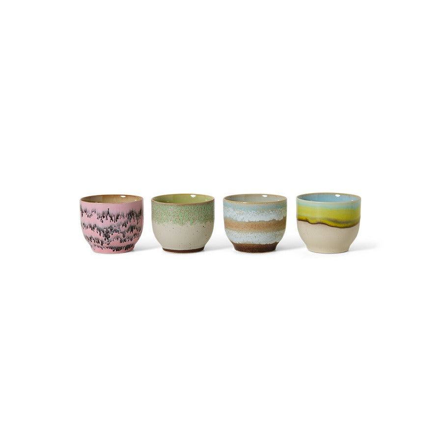 70s Ceramics – Cafétassen, Deco (4-Set) – HKLIVING – Ansicht 3