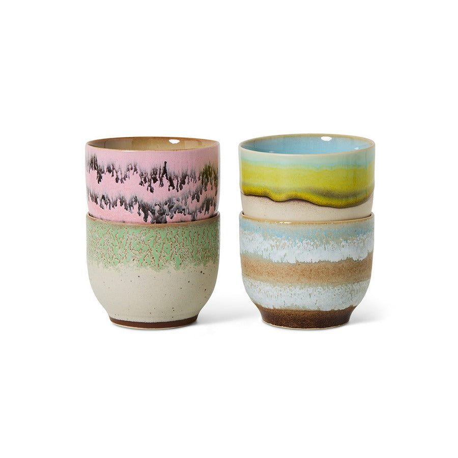 70s Ceramics – Cafétassen, Deco (4-Set) – HKLIVING