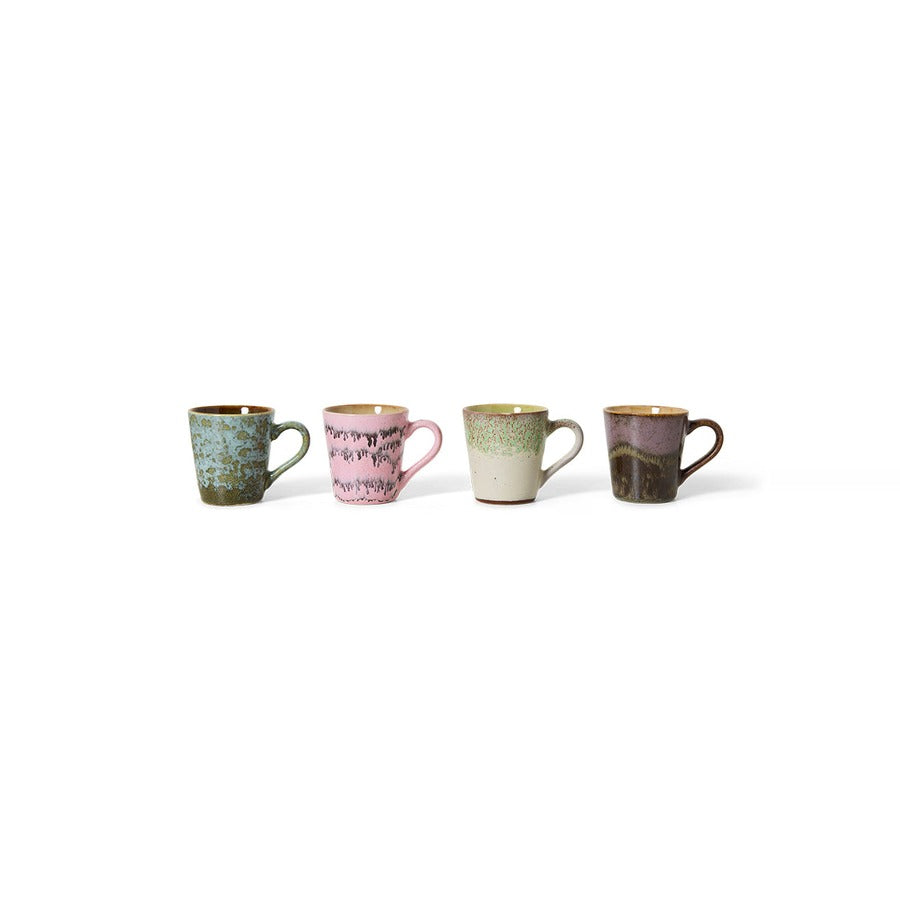 70s Ceramics – Espressotassen, Brutalism (4-Set) – HKLIVING – Ansicht 3