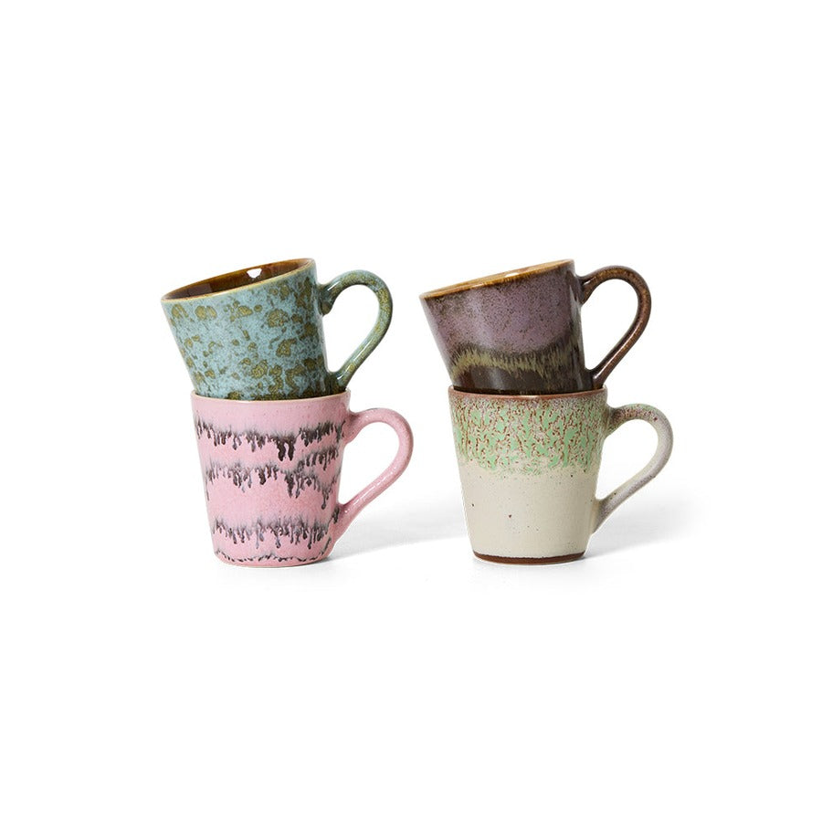 70s Ceramics – Espressotassen, Brutalism (4-Set) – HKLIVING