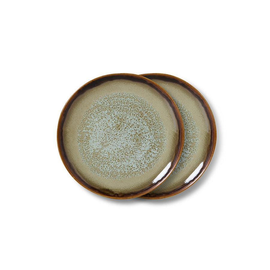 70s Ceramics – Dessertteller, Contrast (2-Set) – HKLIVING