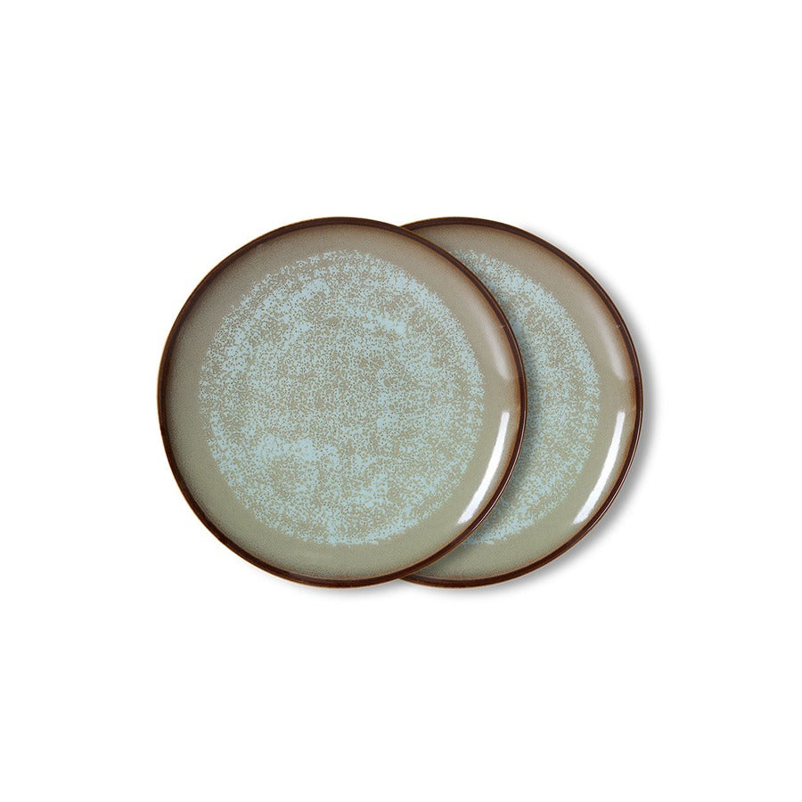 70s Ceramics – Speiseteller, Contrast (2-Set) – HKLIVING
