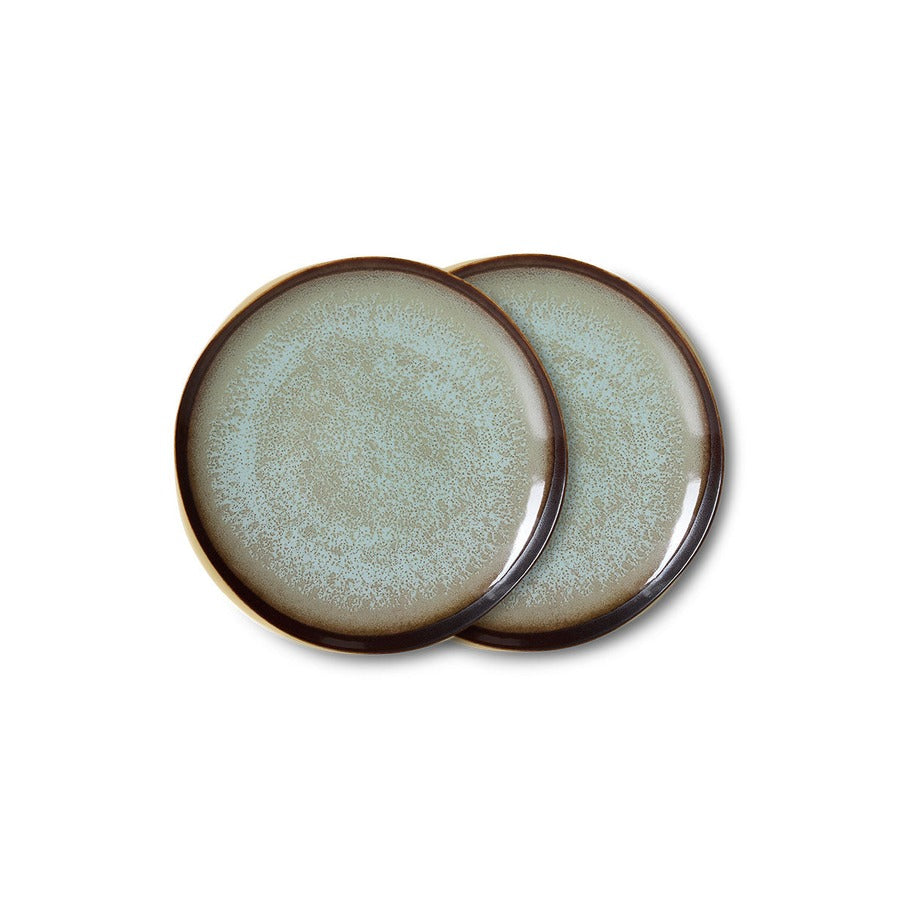 70s Ceramics – Frühstücksteller, Contrast (2-Set) – HKLIVING