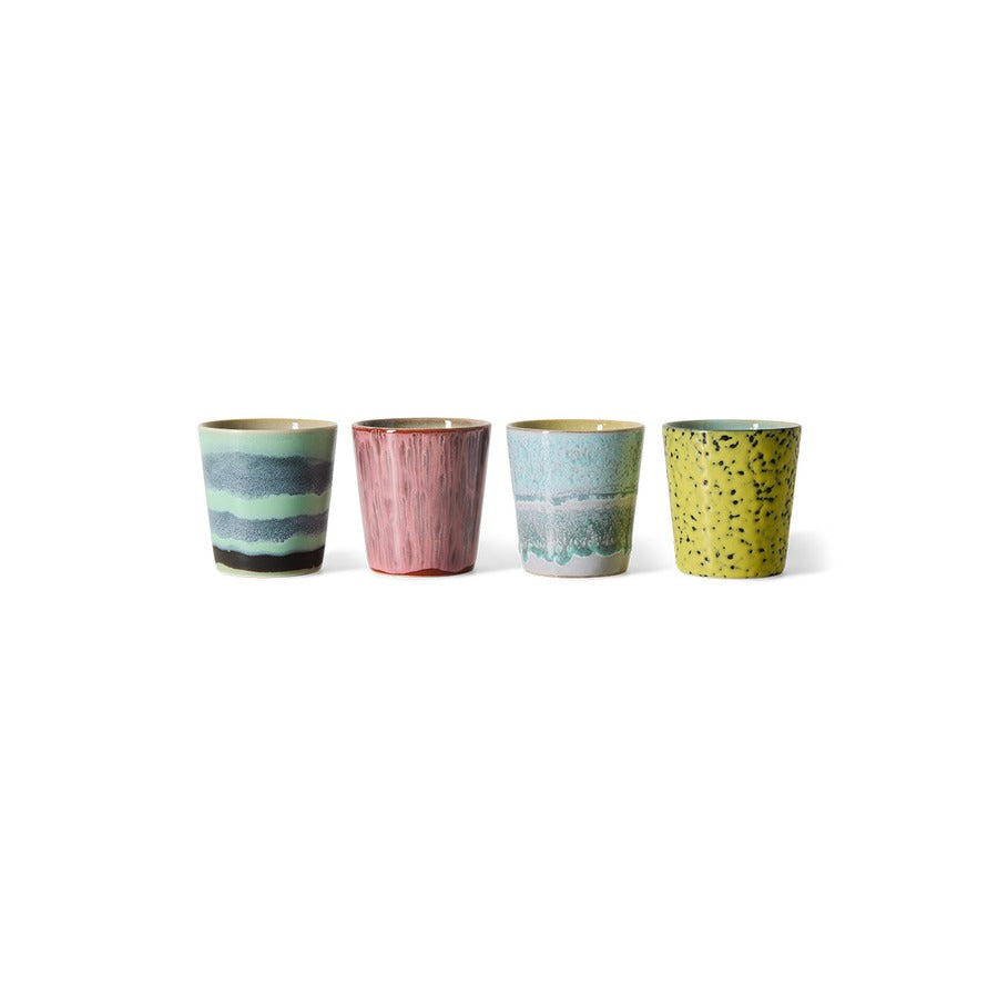 70s Ceramics – Kaffeetassen, Artistic (4-Set) – HKLIVING – Ansicht 3