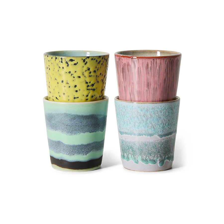 70s Ceramics – Kaffeetassen, Artistic (4-Set) – HKLIVING